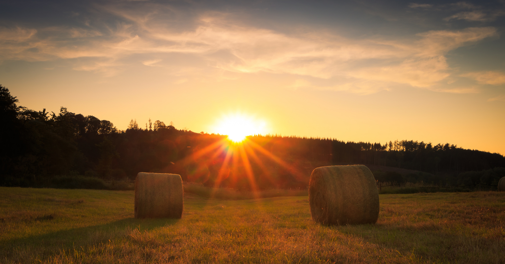 Sonnenuntergang im Feld