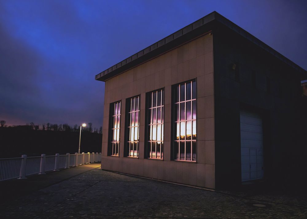 Sonnenuntergang im Fenster