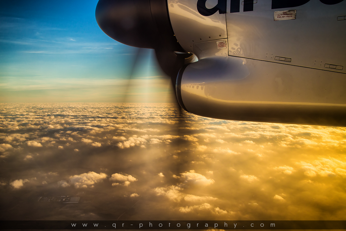 Sonnenuntergang im Flugzeug