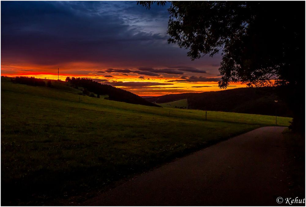 Sonnenuntergang im Gebirge