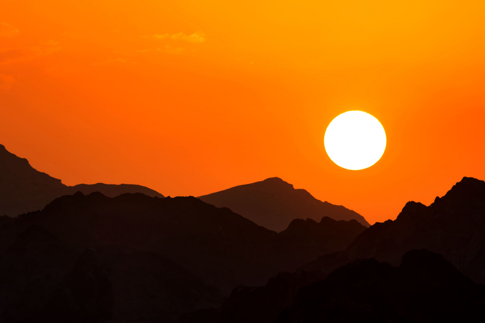 Sonnenuntergang im Gebirge von Oman