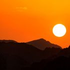 Sonnenuntergang im Gebirge von Oman