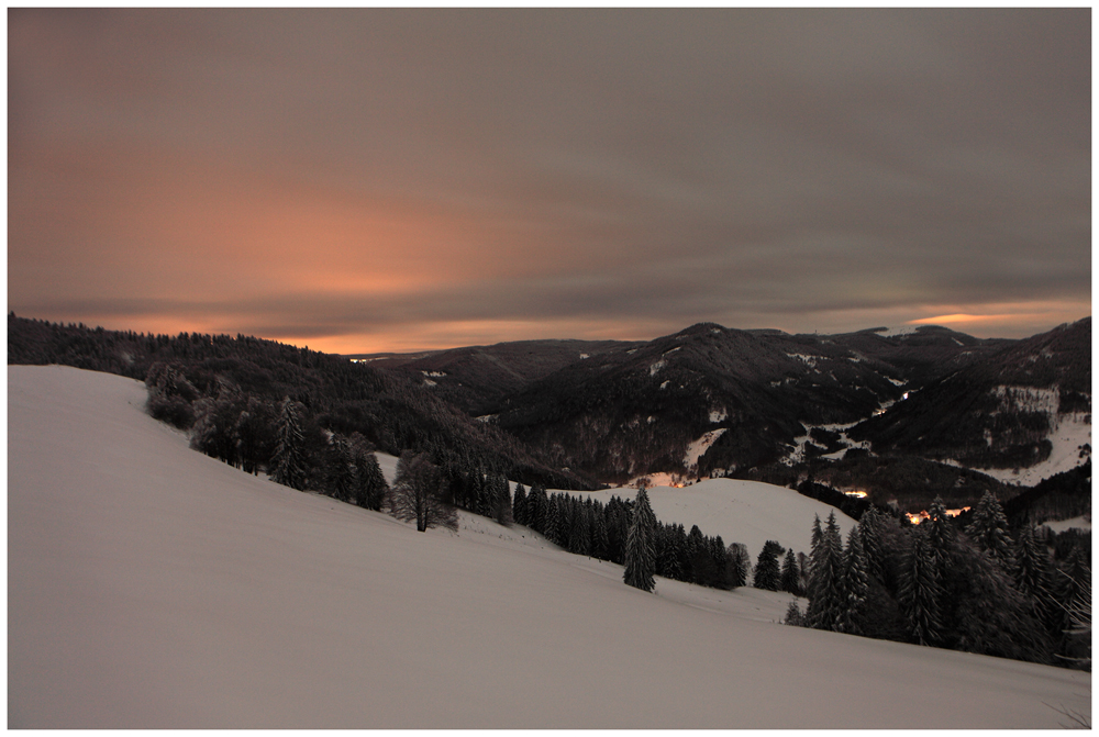 Sonnenuntergang im Gletscherkessel