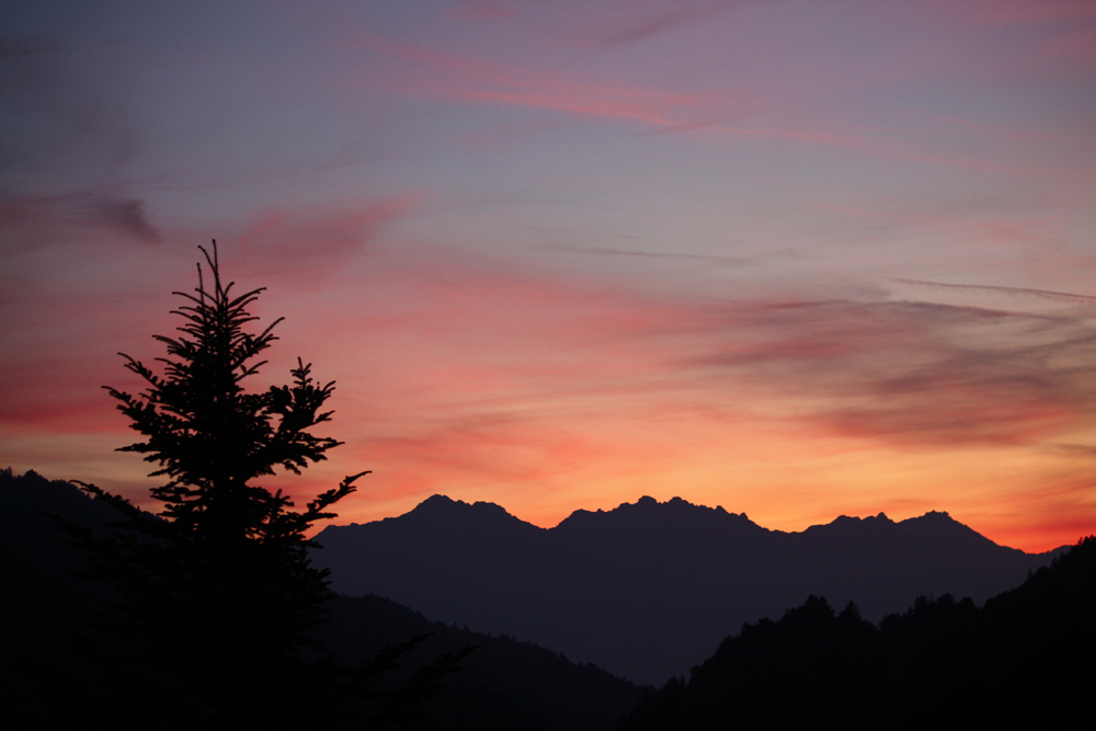 Sonnenuntergang im Großen Walsertal