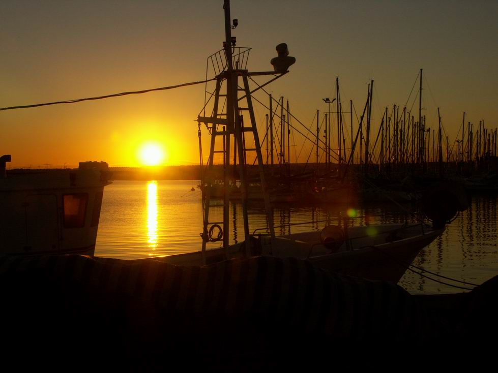 Sonnenuntergang im Hafen