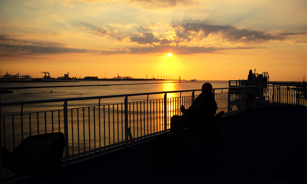 Sonnenuntergang im Hafen Rotterdam 03