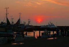 Sonnenuntergang im Hafen von Bagenkop