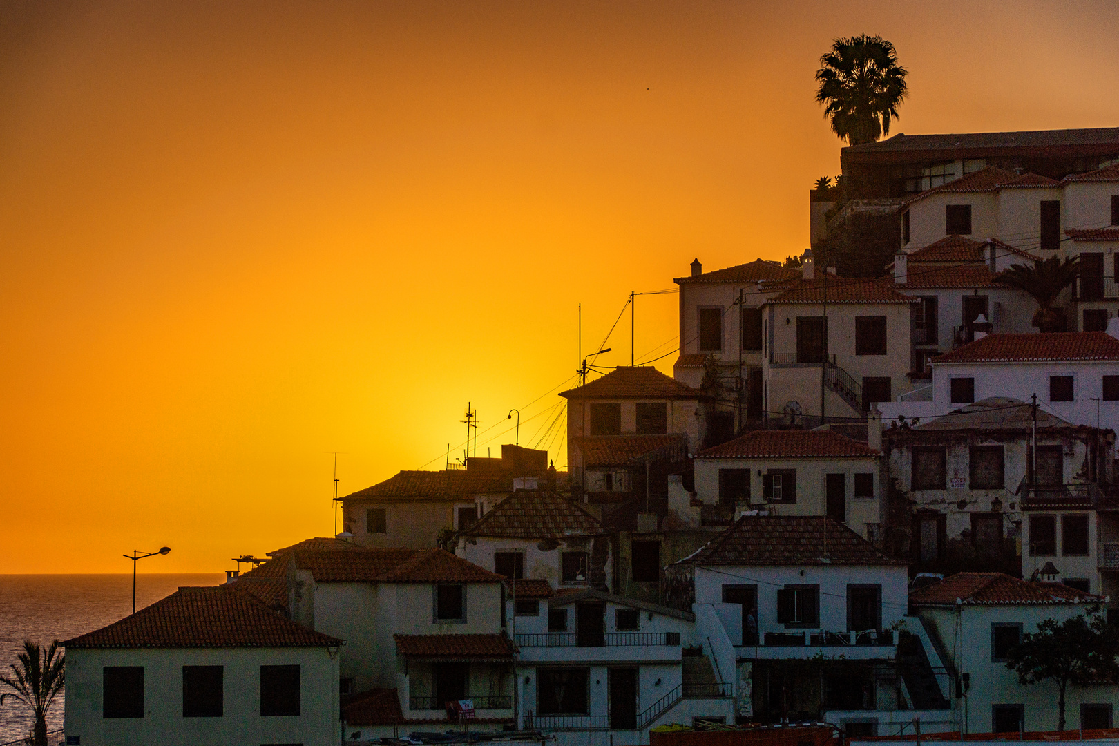 Sonnenuntergang im Hafen von Camara de Lobos, Madeira