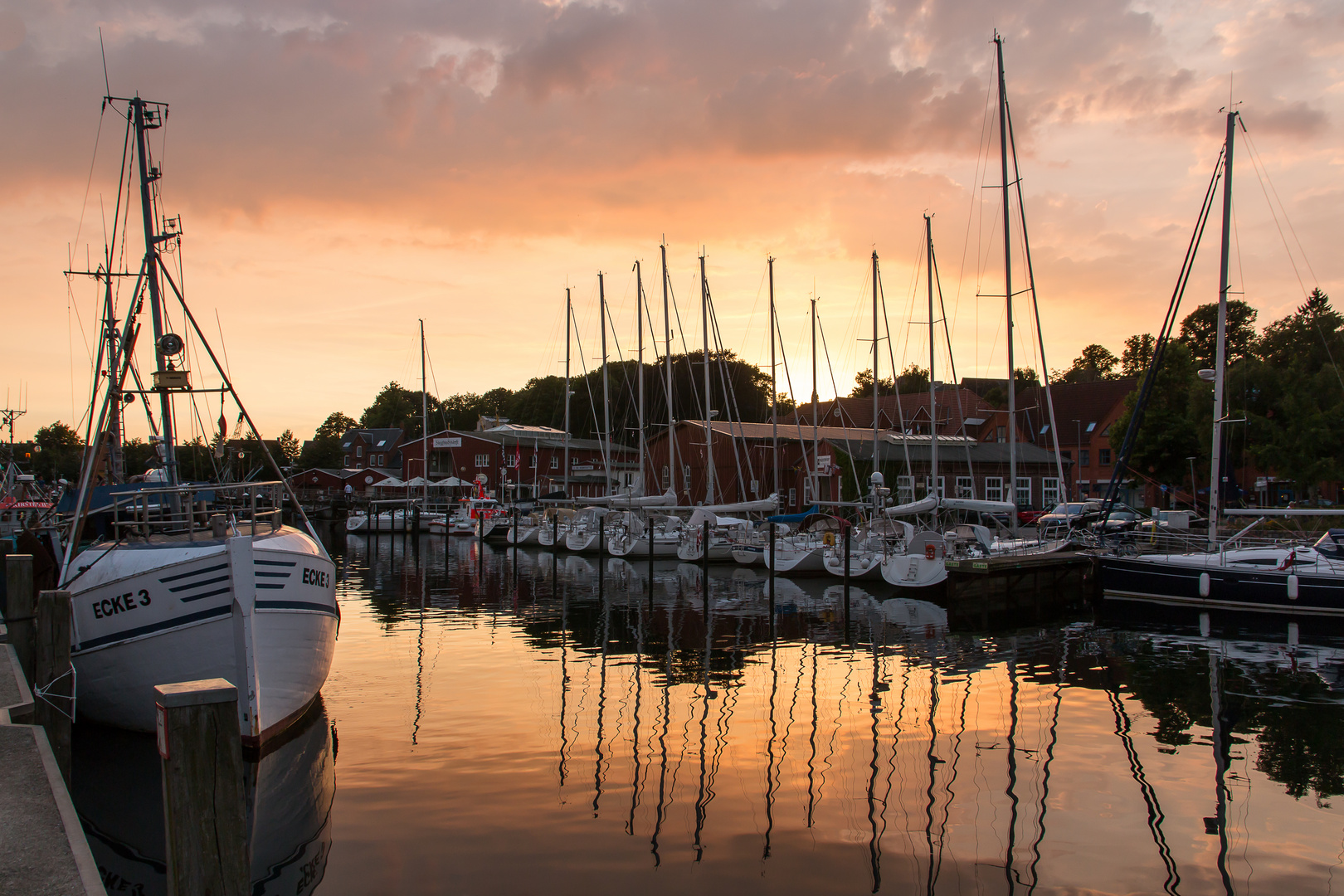 Sonnenuntergang im Hafen von Eckernförde