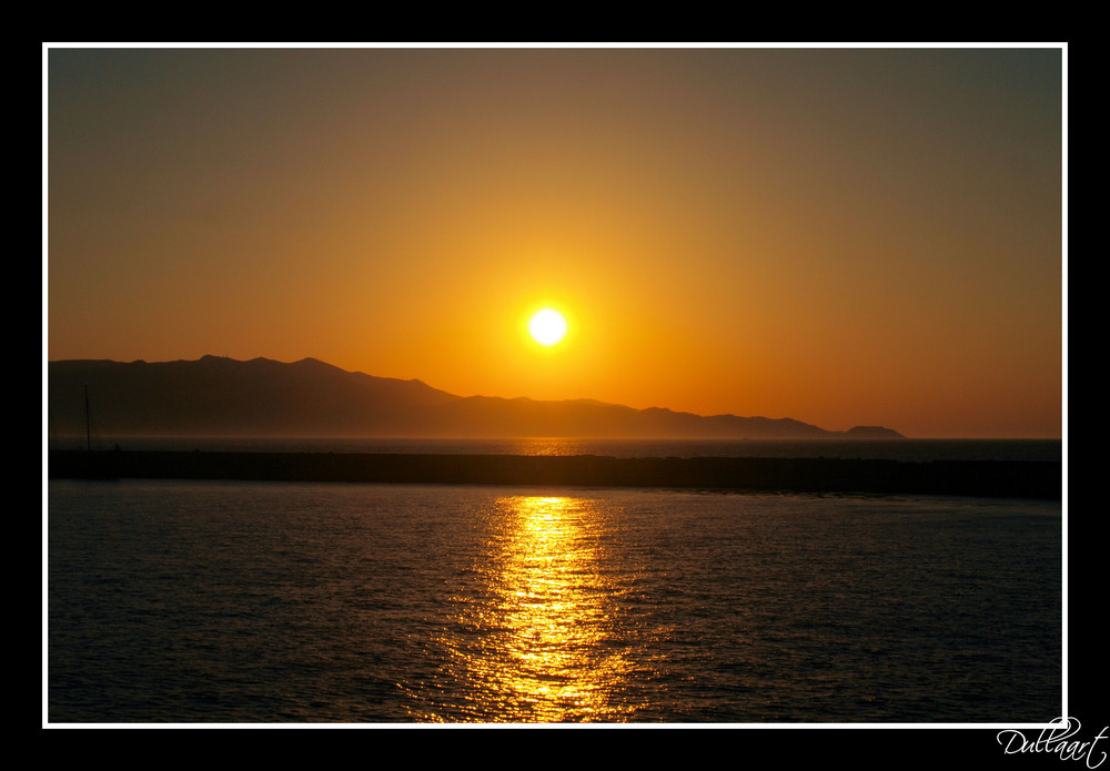 Sonnenuntergang im Hafen von Heraklion