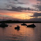 Sonnenuntergang im Hafen von Russel