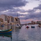 Sonnenuntergang im Hafen von San Giljan/Malta