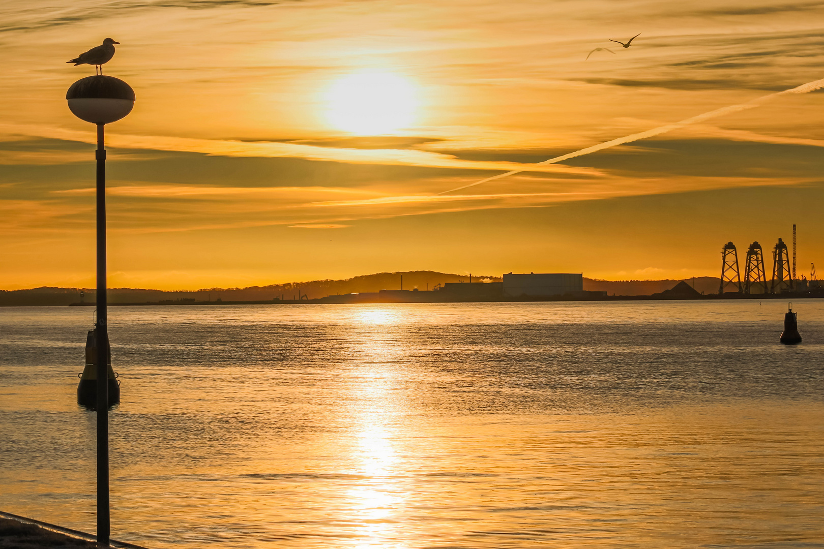 Sonnenuntergang im Hafen von Sassnitz