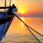 Sonnenuntergang im Hafen von Thassos