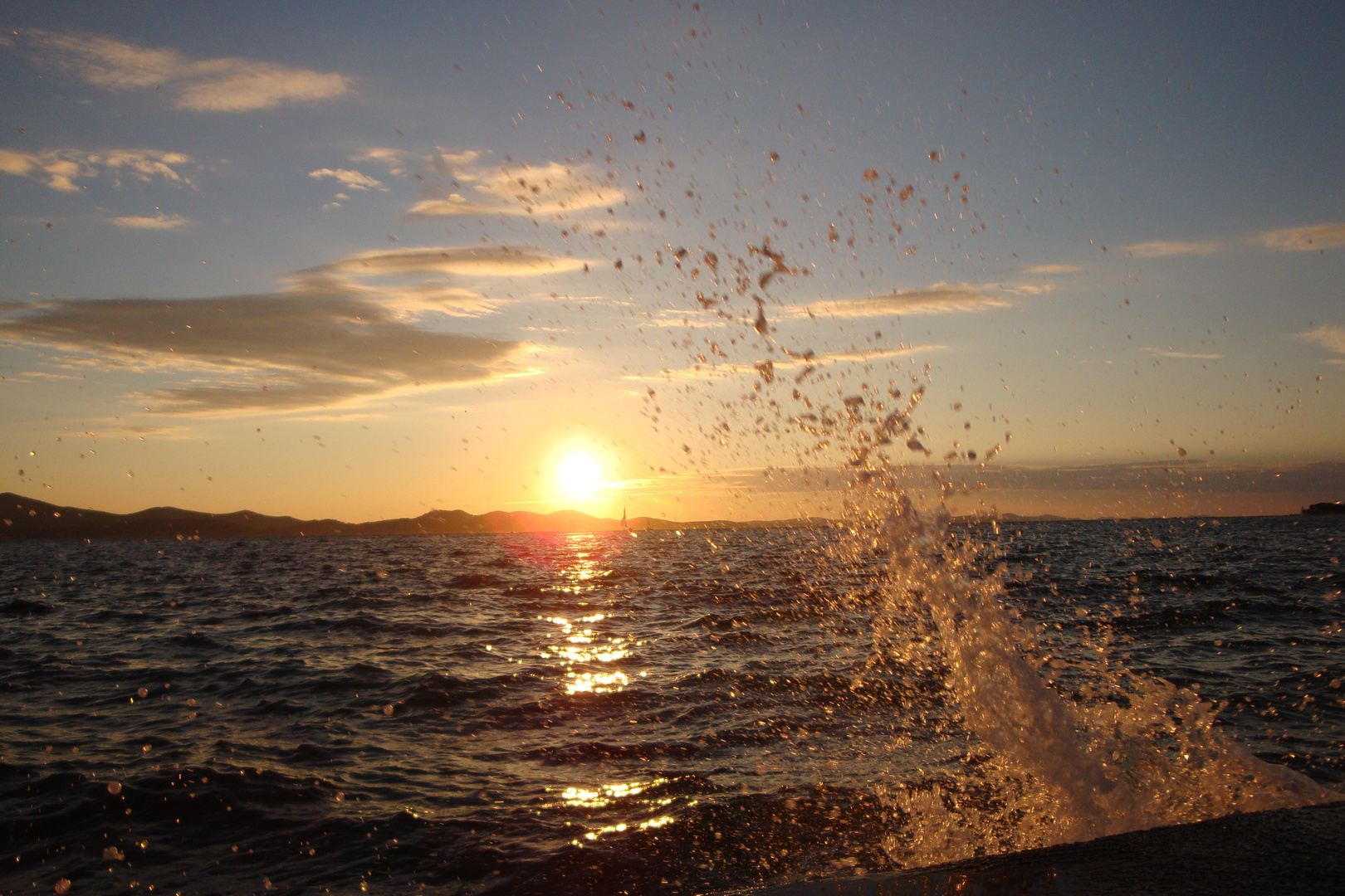 Sonnenuntergang im Hafen von Zadar