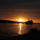 Sonnenuntergang im Hamburger Hafen