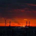 Sonnenuntergang im Hamburger Hafen