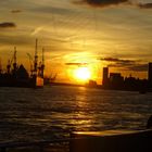 Sonnenuntergang im Hamburgerhafen
