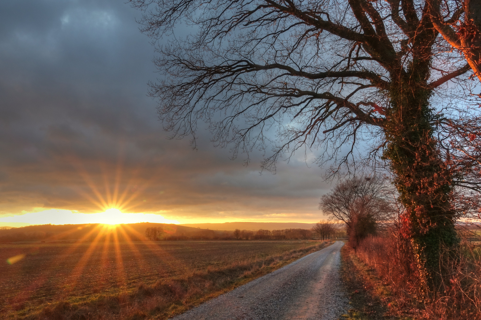 Sonnenuntergang im Harzvorland