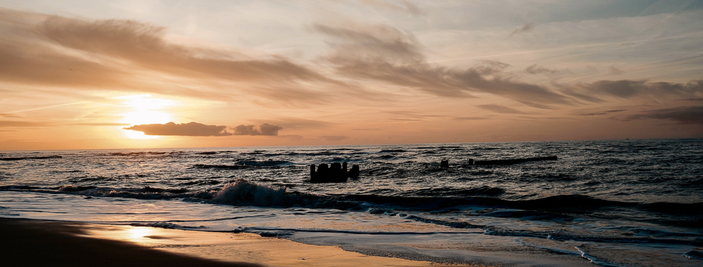 Sonnenuntergang im Herbst auf der Insel Sylt