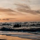 Sonnenuntergang im Herbst auf der Insel Sylt