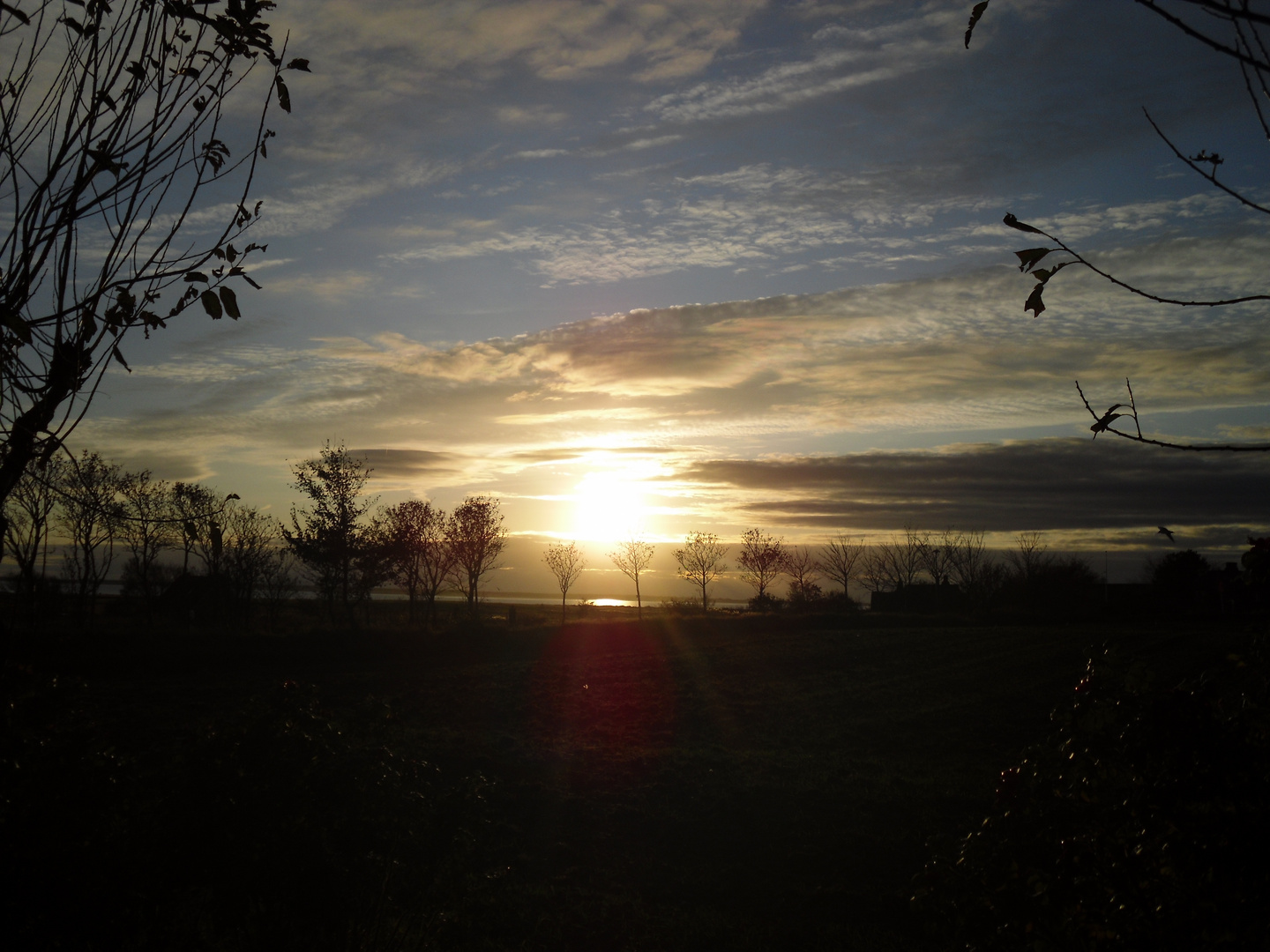 Sonnenuntergang im Herbst auf Föhr