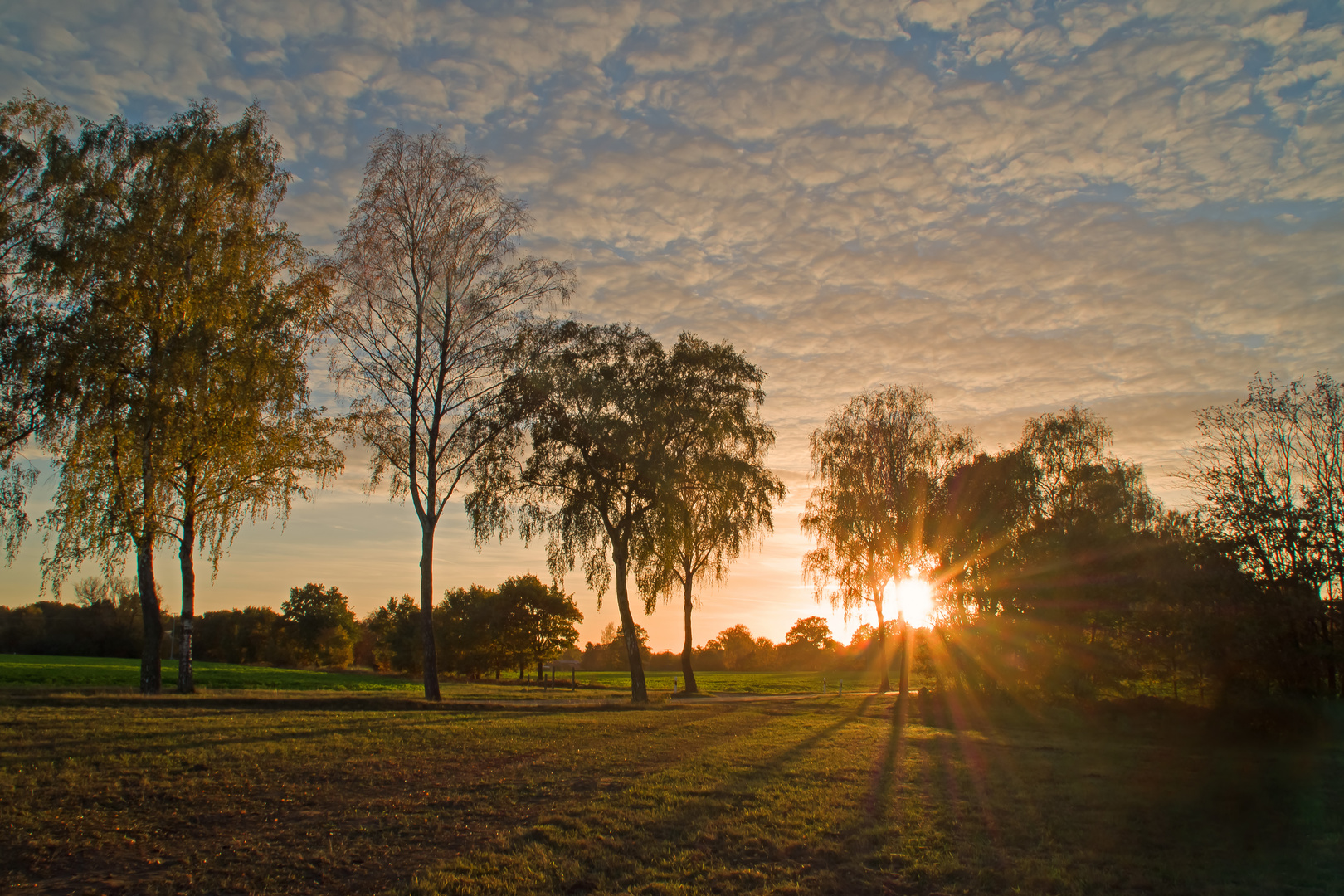 Sonnenuntergang im Herbst, Norddeutschland