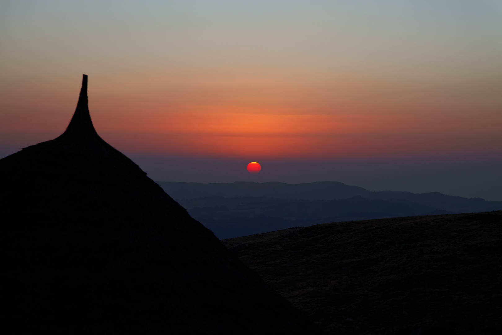 Sonnenuntergang im Hochland