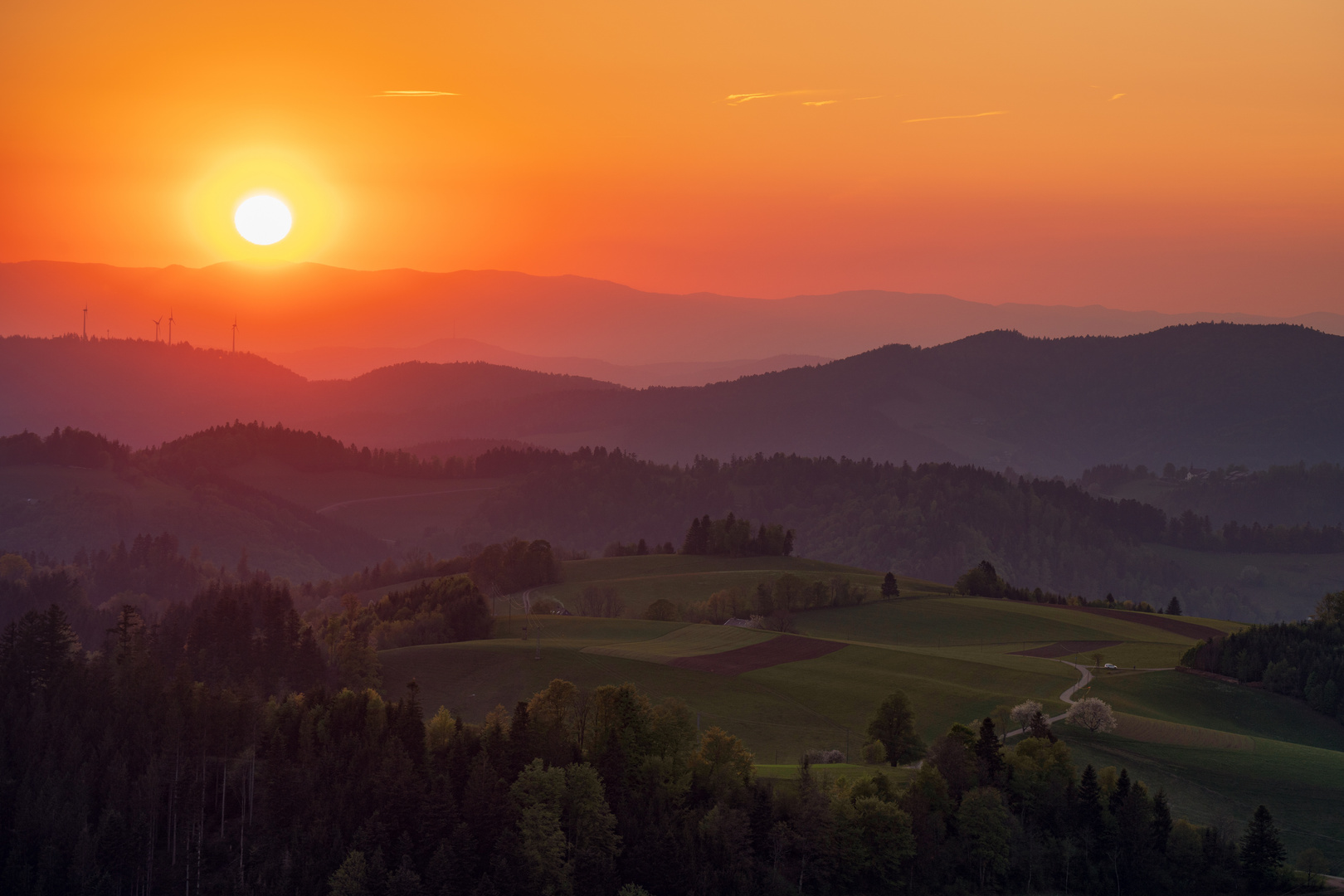 Sonnenuntergang im Hochschwarzwald 