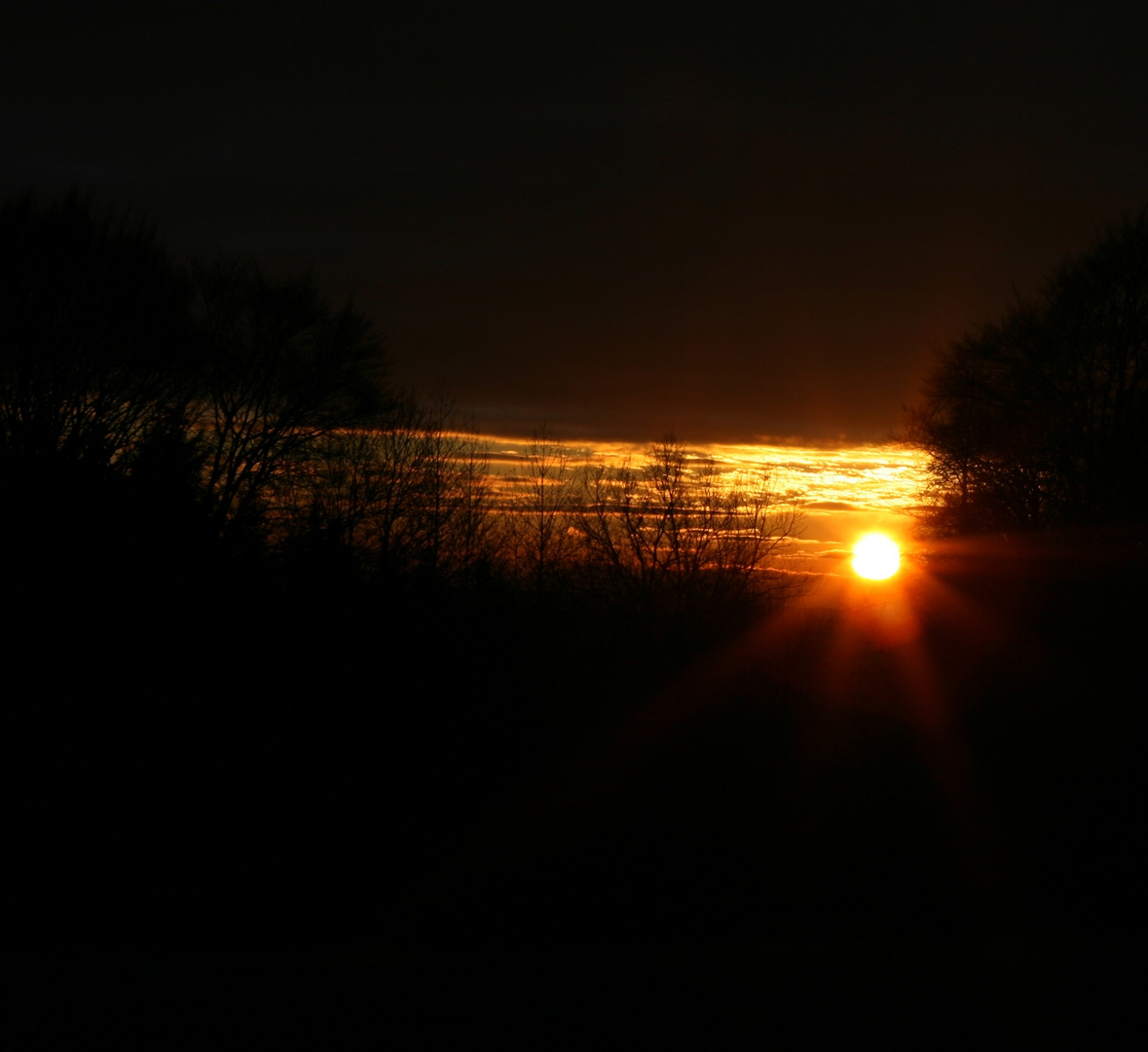 Sonnenuntergang im Januar