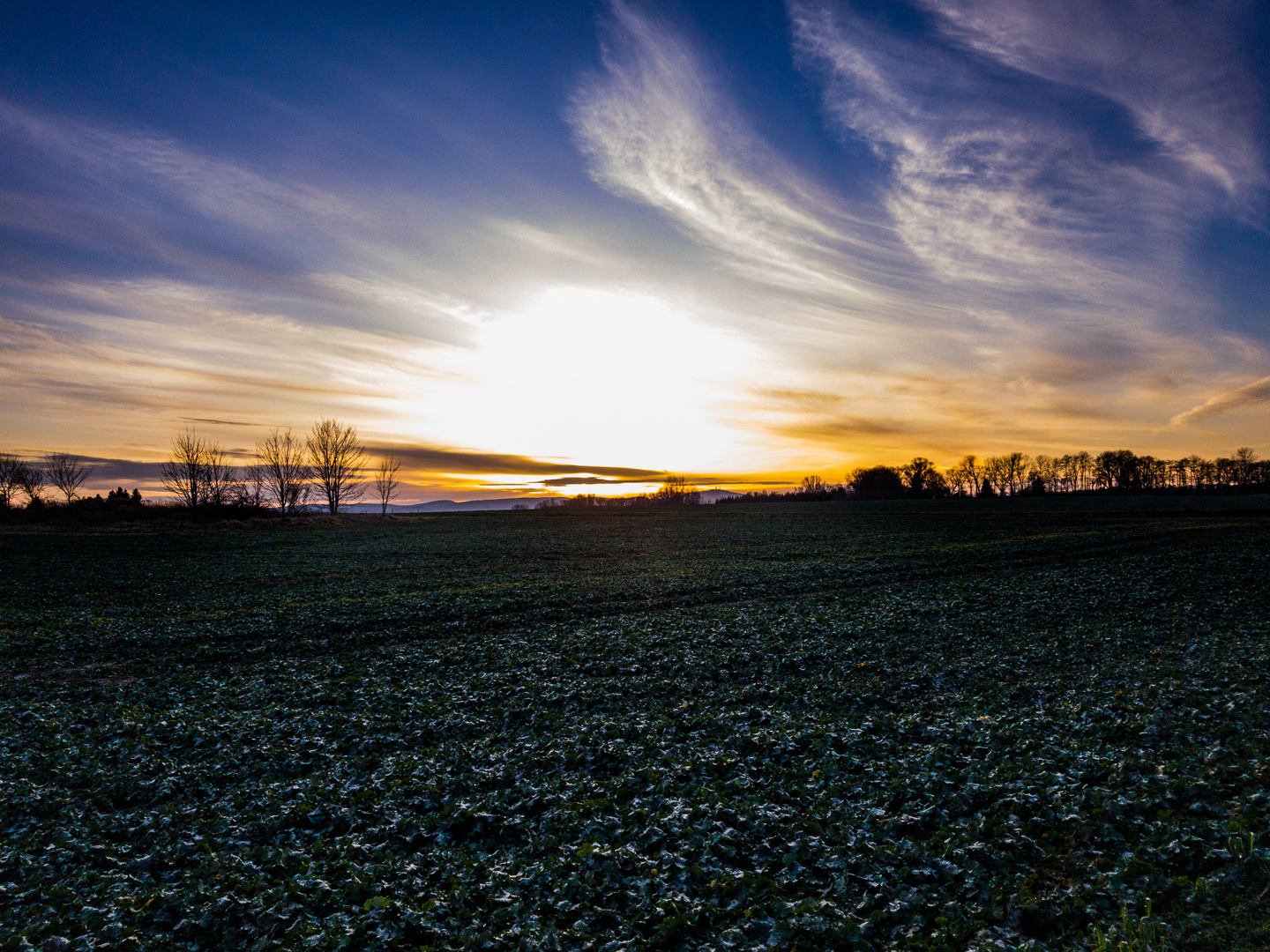 Sonnenuntergang im Januar 