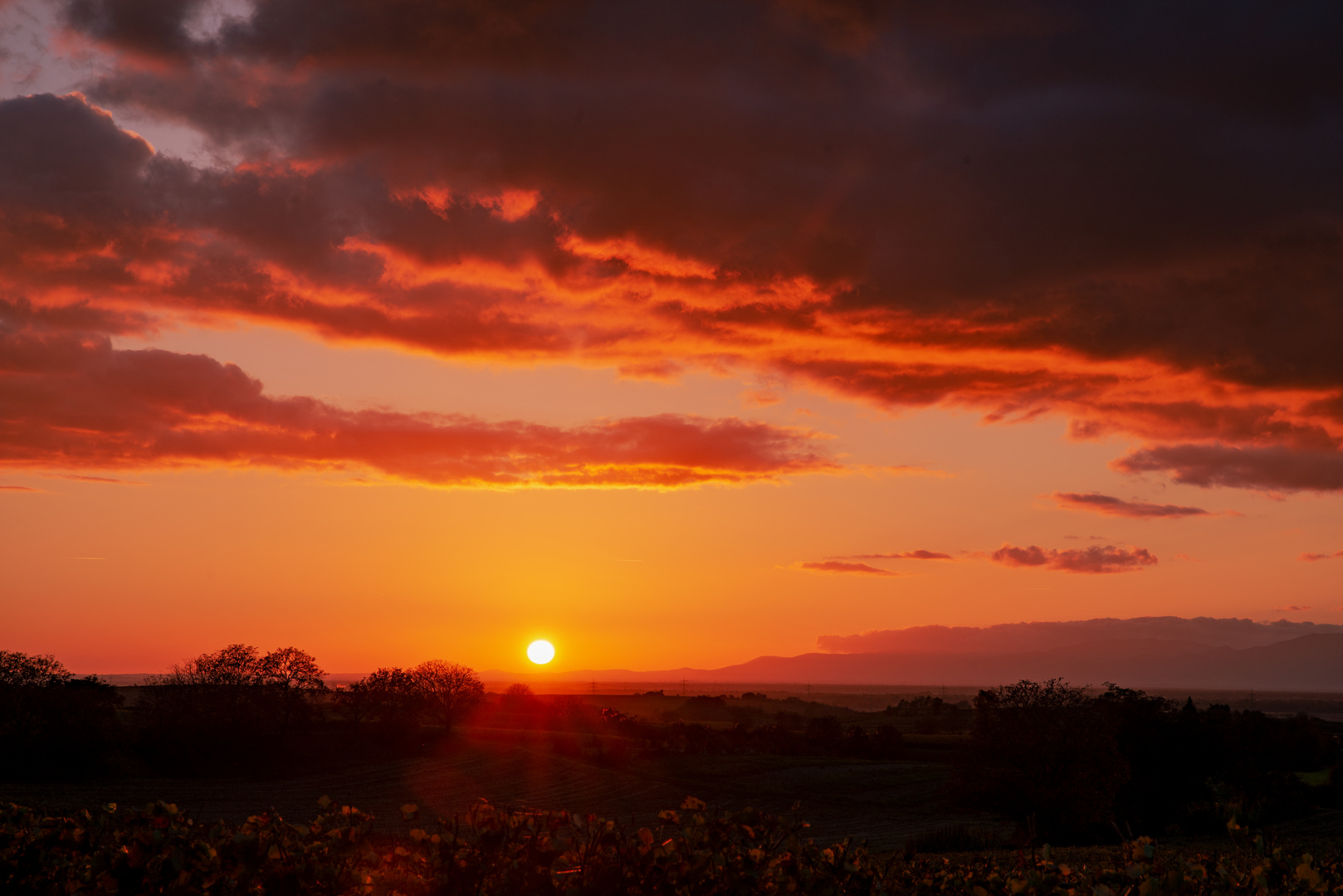 Sonnenuntergang im Markgräflerland