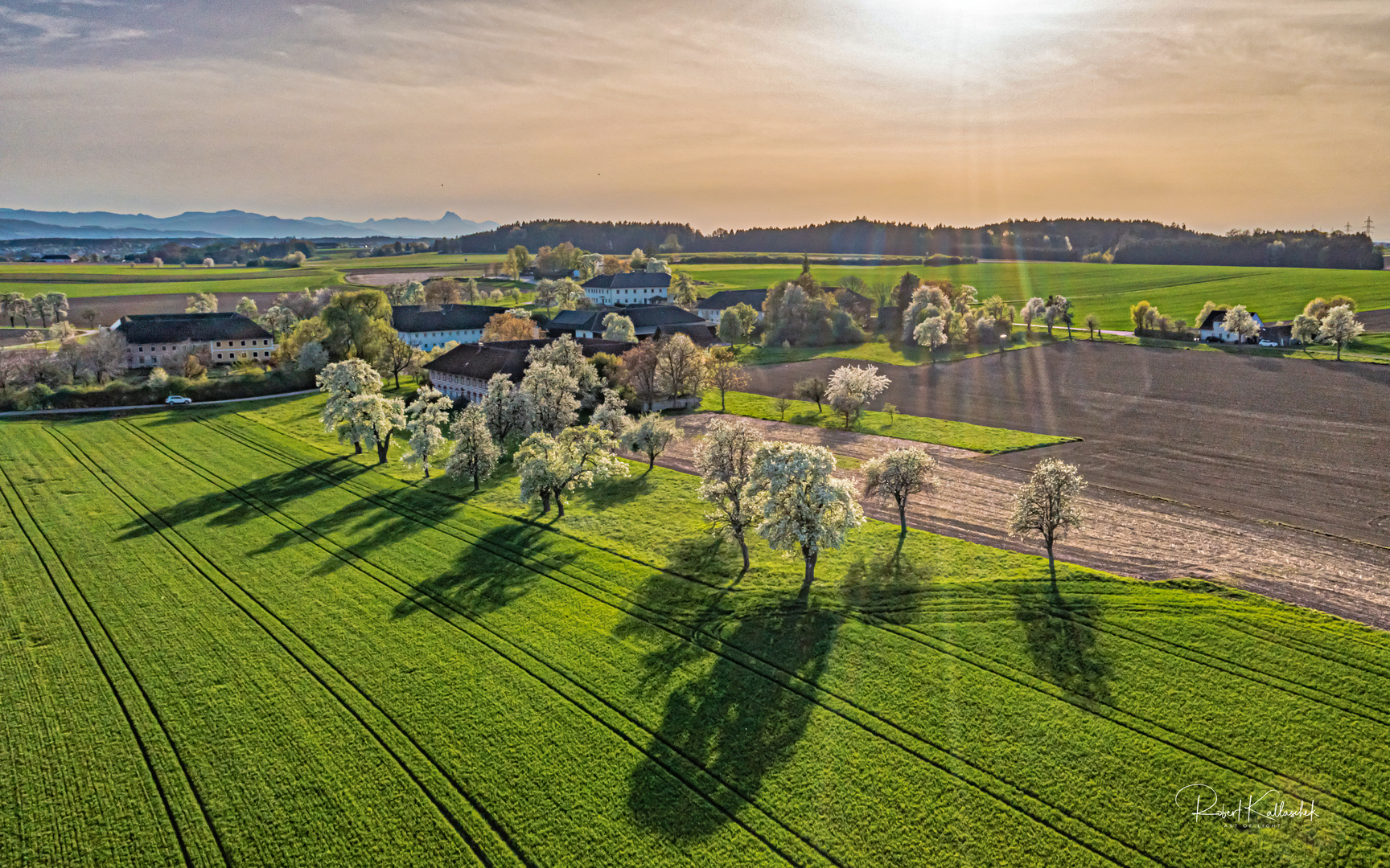 Sonnenuntergang im Mostobstland