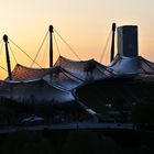 Sonnenuntergang im Münchner Olympiapark