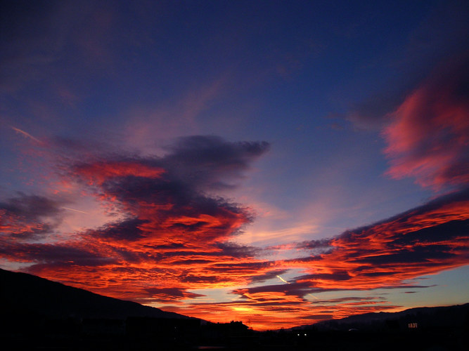 Sonnenuntergang im Mürztal