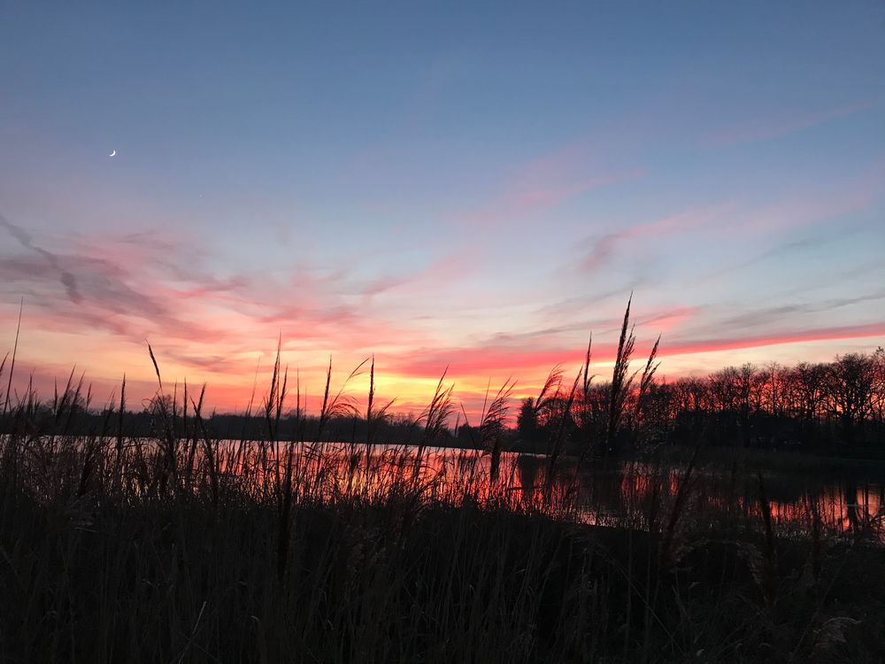 Sonnenuntergang im Naturpark Brenne, Frankreich Foto & Bild natur