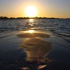 Sonnenuntergang im Naturreservat Ellafonisi (Griechenland, Insel Kreta)