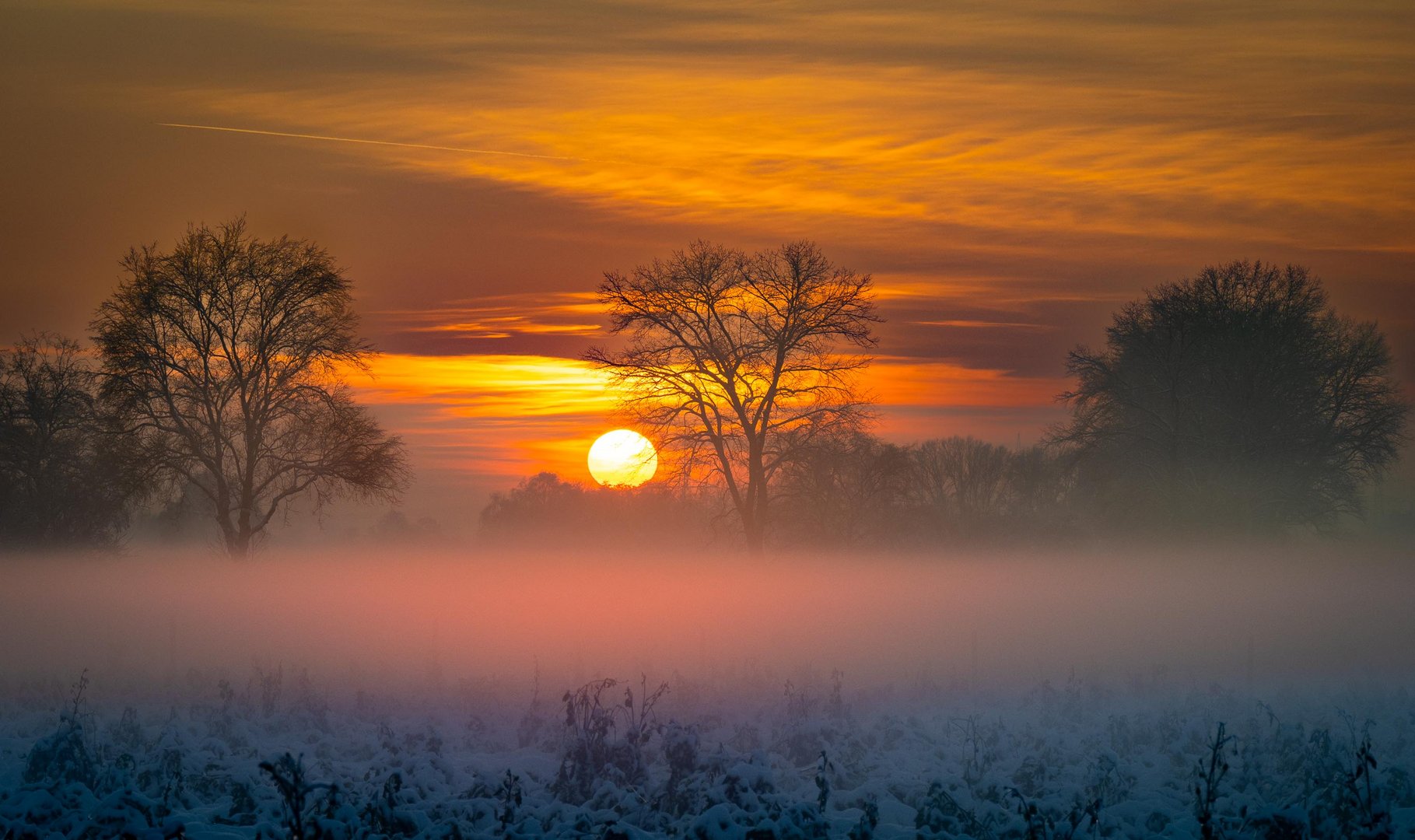 Sonnenuntergang im Nebel