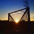 Sonnenuntergang im Nordsternpark in Gelsenkirchen