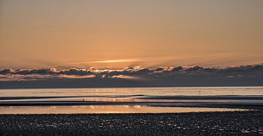 Sonnenuntergang im November auf Römö