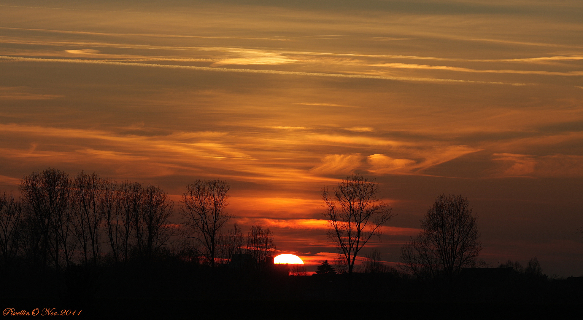 Sonnenuntergang im November (Köln-Flitterd)