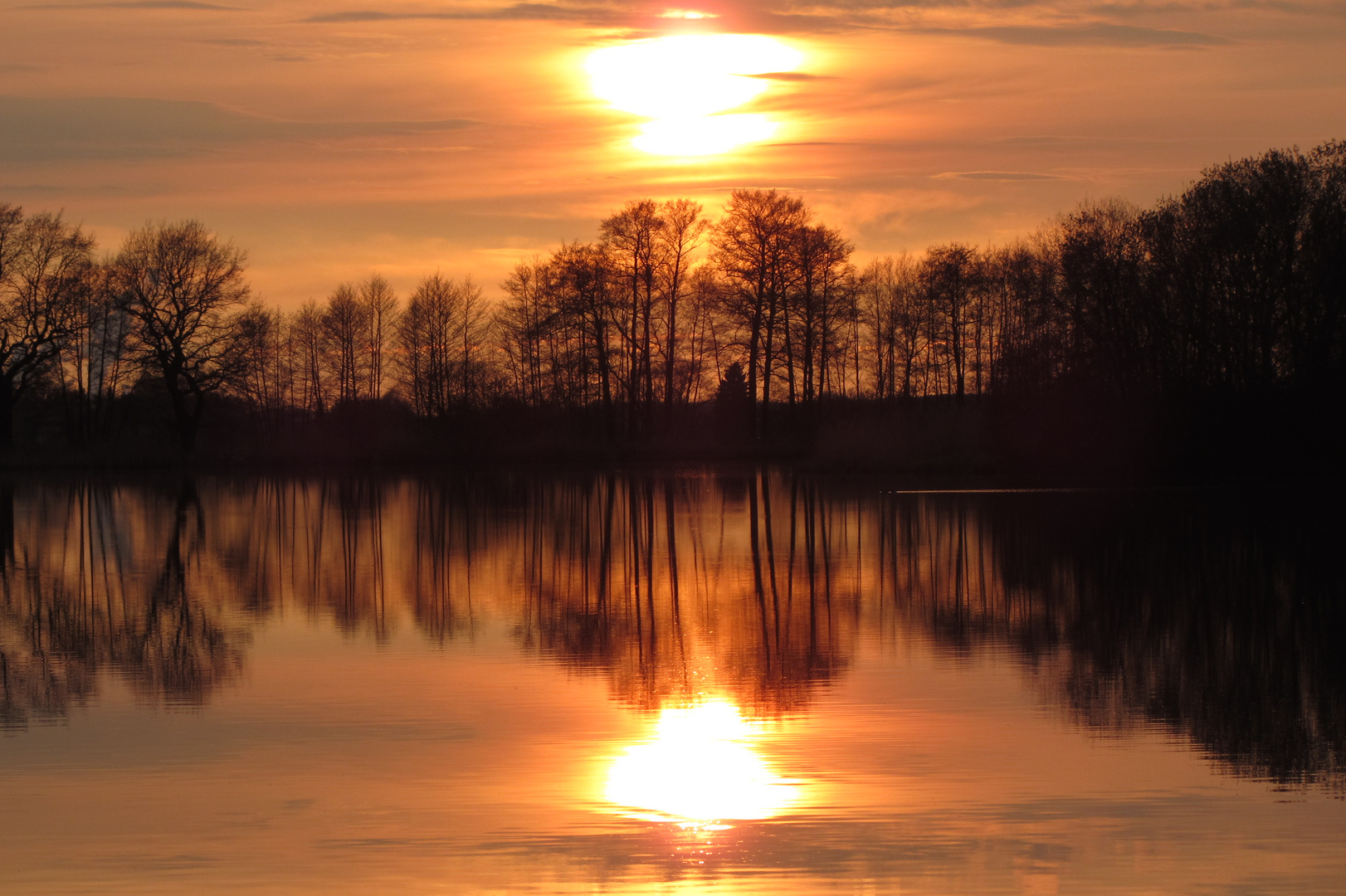 Sonnenuntergang im NSG Teichgebiet Niederspree bei Rietschen