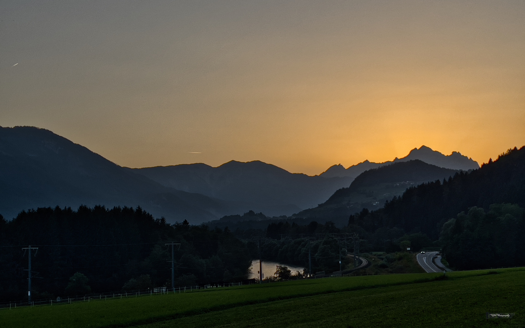 Sonnenuntergang im Oberen Drautal