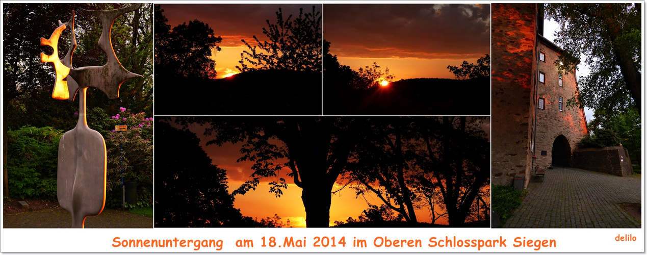 Sonnenuntergang im Oberen Schlosspark Siegen