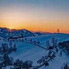 Sonnenuntergang im oberösterreichischen Alpenvorland