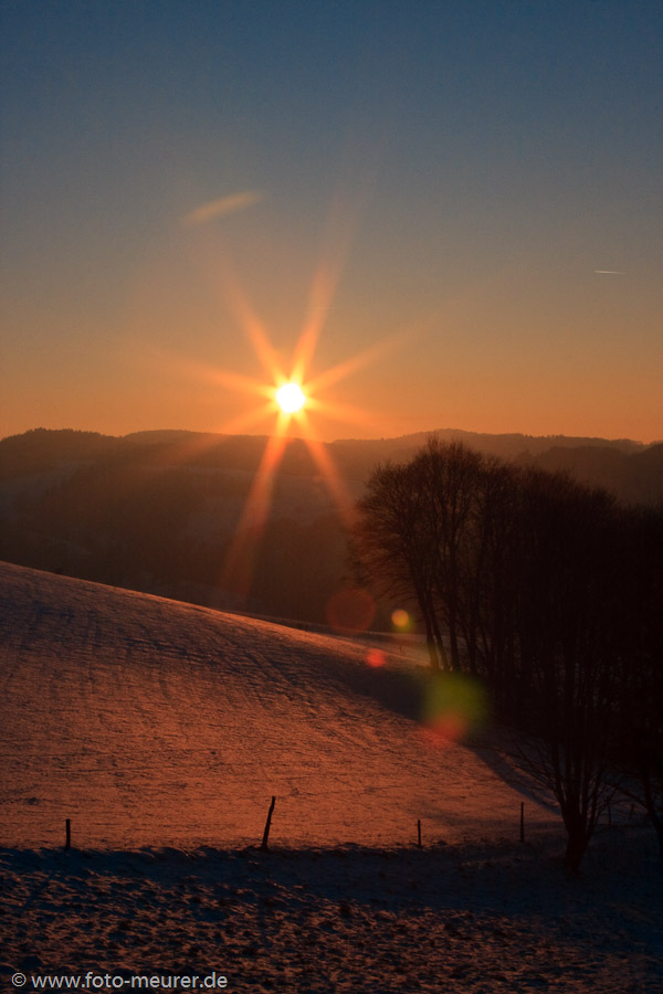 Sonnenuntergang im Odenwald