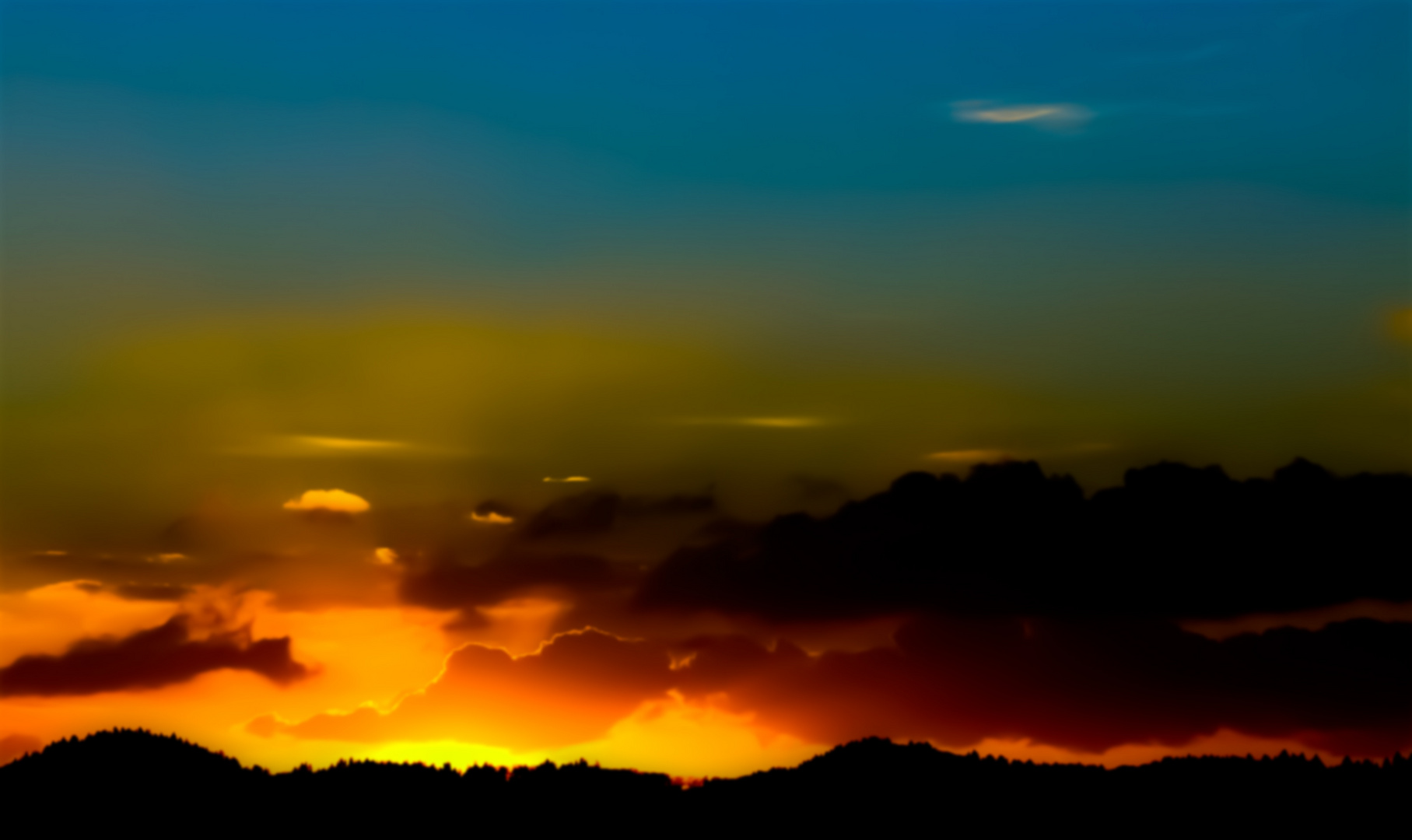 Sonnenuntergang im Odenwald