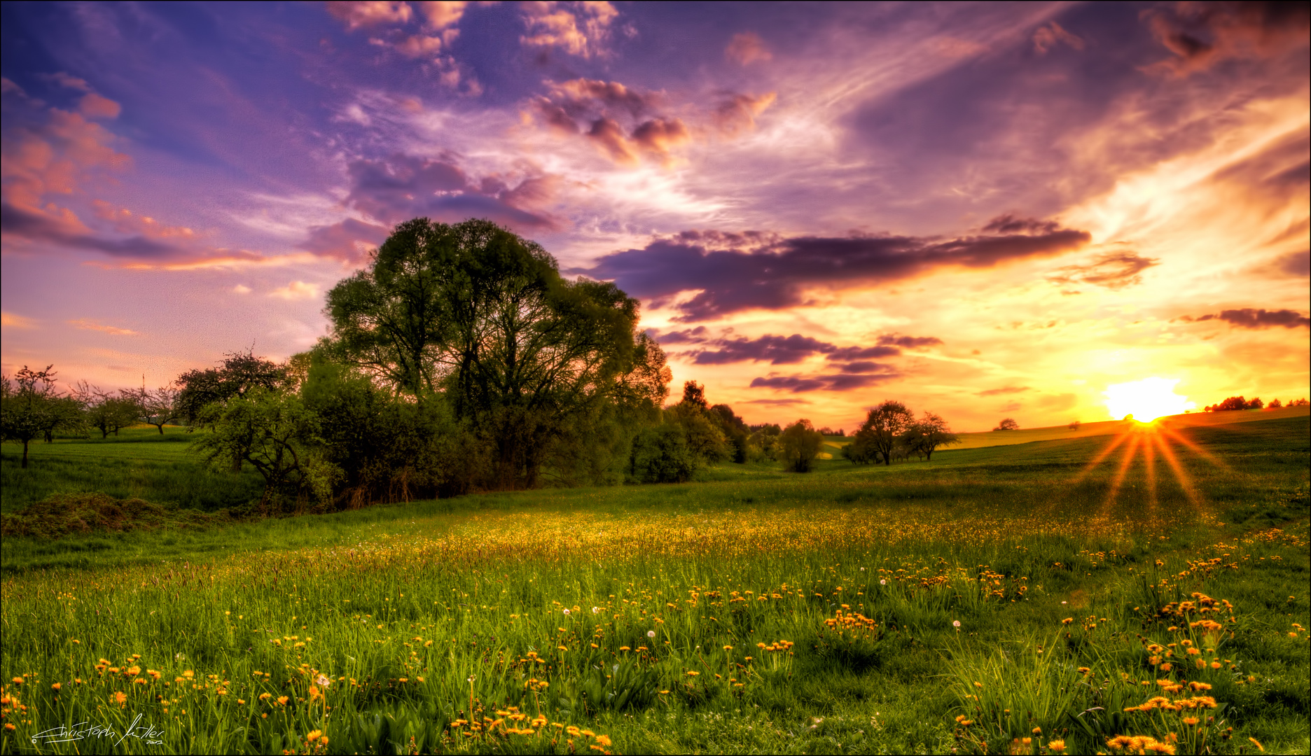 Sonnenuntergang im Odenwald II