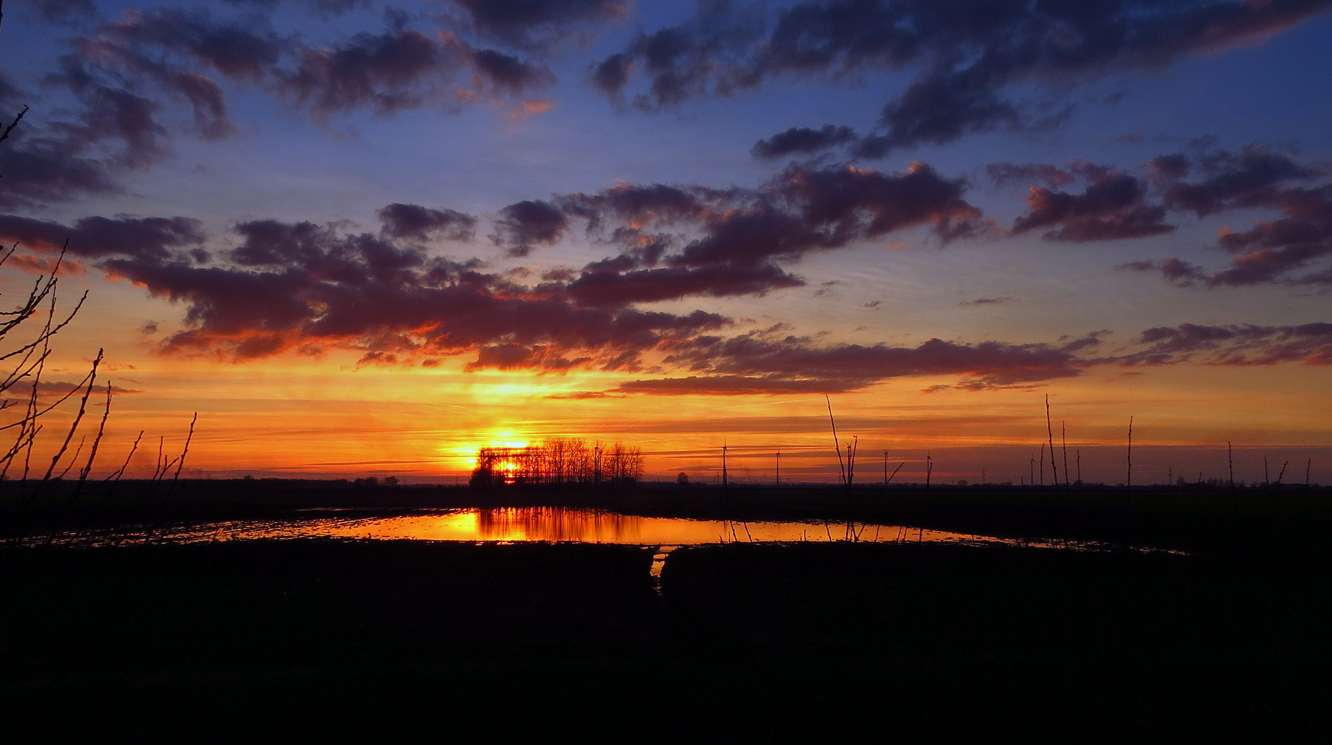 Sonnenuntergang im Oppenweher Moor