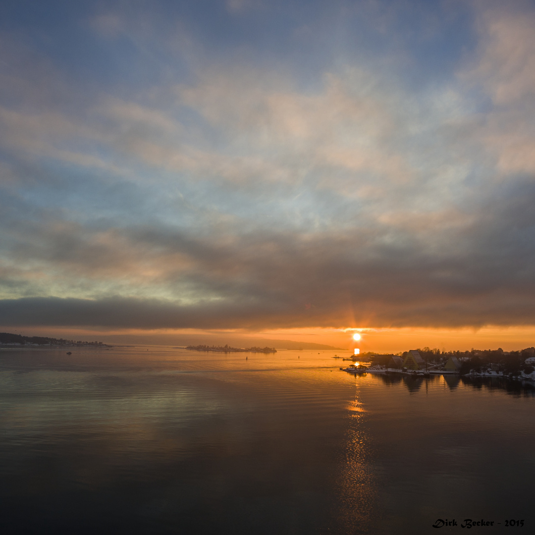 Sonnenuntergang im Oslofjord